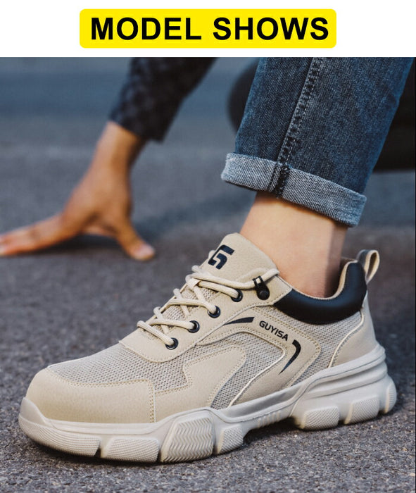 【7日内出荷】安全靴 メンズ 鋼鉄先芯 スニーカー 作業靴 セーフティーシューズ 安全スニーカー EVA 軽作業靴 ローカット 幅広 スチールトゥ 滑らない 踏み抜き防止 耐衝撃 衝撃吸収 防滑 耐摩耗 軽量 通気性 メッシュ 蒸れない おしゃれ 現場 工事 登山