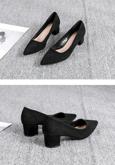 【7日内出荷】【5cmヒール 】パンプス 黒 スエード 痛くない 走れる 歩きやすい 疲れない 太ヒール ポインテッドトゥ レディース 就活 通勤 オフィス 冠婚葬祭 入学式 卒業式 立ち仕事 美脚 安定感 静音 3cm 5cm ローヒール ミドルヒール チャンキーヒール