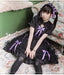 【7日内出荷】ロリータワンピース ホワイト 白 レディース lolita リボン ロリータ 袖付き 膝丈 小柄 可愛い 着瘦せ 仮装 コスプレ コスチューム 小柄 可愛い 学生 女の子 ゴスロリ  仮装 パーティ イベント ロリィタファッション フリル