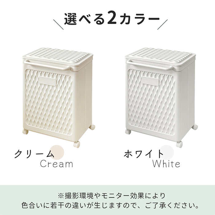 RAKU ランドリーバスケット 大容量 80L 折りたたみ式　省スペース フタ付き キャスター付き スリム 洗濯カゴ 洗濯物入れ 脱衣所 洗濯機横 収納 おしゃれ