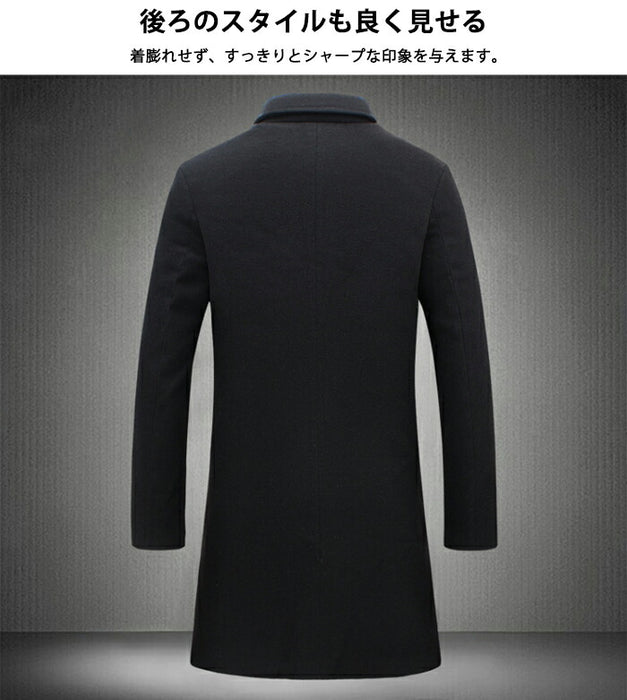 【M-5XL】チェスターコート メンズ コート ビジネス アウター ロングコート 中綿コート ジャケット スリム 細身 暖かい 防寒 厚手 メルトン カジュアル 通勤 通学 きれいめ フォーマル 冬 秋 服 全8色 黒 グレー キャメル ワインレッド 大きいサイズ