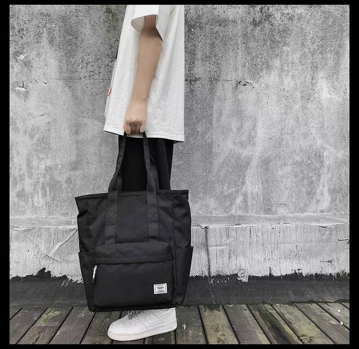【7日内出荷】【2way】トートバッグ ポケット多い メンズ レディース トートバック おしゃれ 軽量 肩掛け 軽い 黒 ユニセックス 撥水 無地