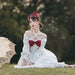 【7日内出荷】 2way仕様 赤い胸リボン ロリータワンピース ロリータドレス 甘ロリ 姫ロリ クラロリ カジュロリ 白ロリ 長袖 赤リボン 胸リボン