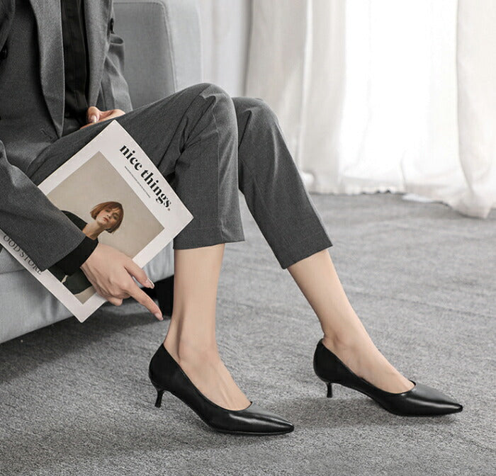 【7日内出荷】【3cm~9cmヒール】 パンプス 痛くない 歩きやすい 疲れない PU ポインテッドトゥ ピンヒール ヒールが選べる 3cm 5cm 7cm 9cm ローヒール ミドルヒール ハイヒール レディース 就活 リクルート 通勤 オフィス 冠婚葬祭 入学式 卒業式 美脚 黒 21.5 25.0