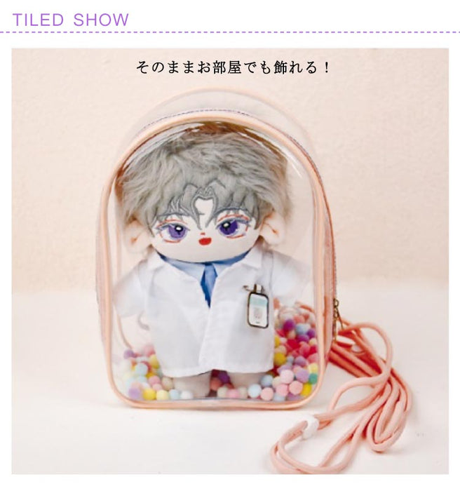 【7日内出荷】大きな透明ポケット スクールバッグ 推し活バッグ 見せる 収納 推し活グッズ 痛バッグ 痛バ ぬいぐるみ 大容量 ぬいぐるみバッグ ショルダーポーチ 透明 クリア バッグ ぬいぐるみ