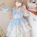 【7日内出荷】白桃のムース元素 ロリータキャミワンピース ロリータ衣装 ロリータドレス lolita キャミワンピース 袖なし 甘ロリ jsk リボン 原宿 ガーリー 可愛い 春 夏