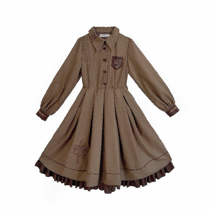 【7日内出荷】3点セット ロリータワンピース 長袖ワンピース ロリータドレス lolita マント付き ネクタイ付き 甘ロリ 可愛い 原宿 レディース ガーリー 春秋冬 S/M/L