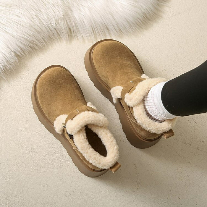 【7日内出荷】スノーブーツ レディース 裏起毛 ウインターブーツ 冬 ショートブーツ おしゃれ 滑らない 痛くない 履きやすい 歩きやすい 北海道 ムートンブーツ あったか 防寒 保暖 冬用 アウトドア 靴 きれいめ カジュアル 大人気 大きいサイズ 韓国 通勤 通学 原宿系 細見え