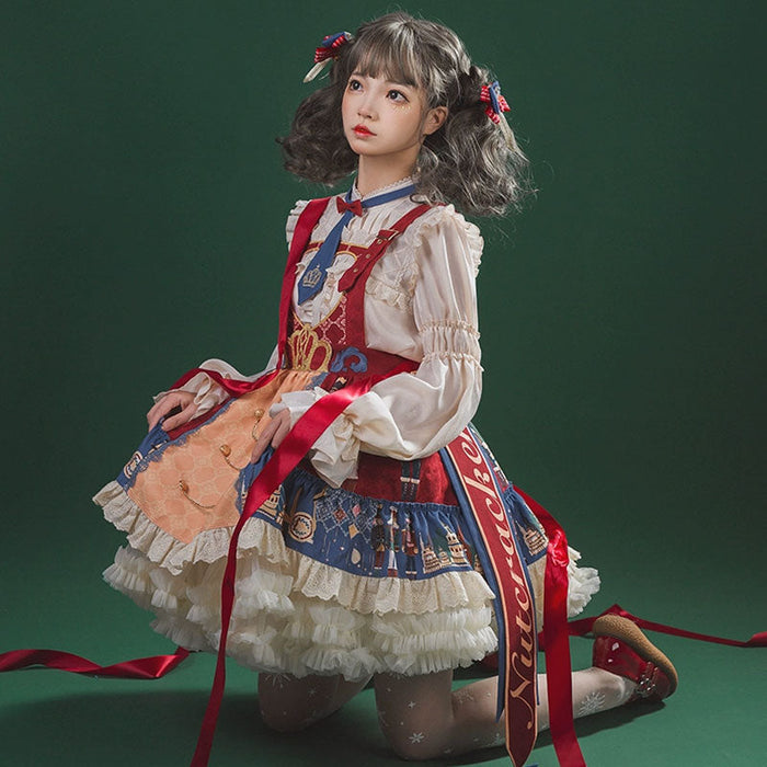【7日内出荷】2点セット くるみ割り人形 コスプレ 衣装 クリスマス ゴスロリ パンク ロリータ ジャケット アウター スカート 衣装 制服 文化祭 学園祭 衣装 ハロウィンコスチューム ハロウィンコスプレ ワンピース コスプレ衣装 仮装 春秋レディース 春秋ワンピース