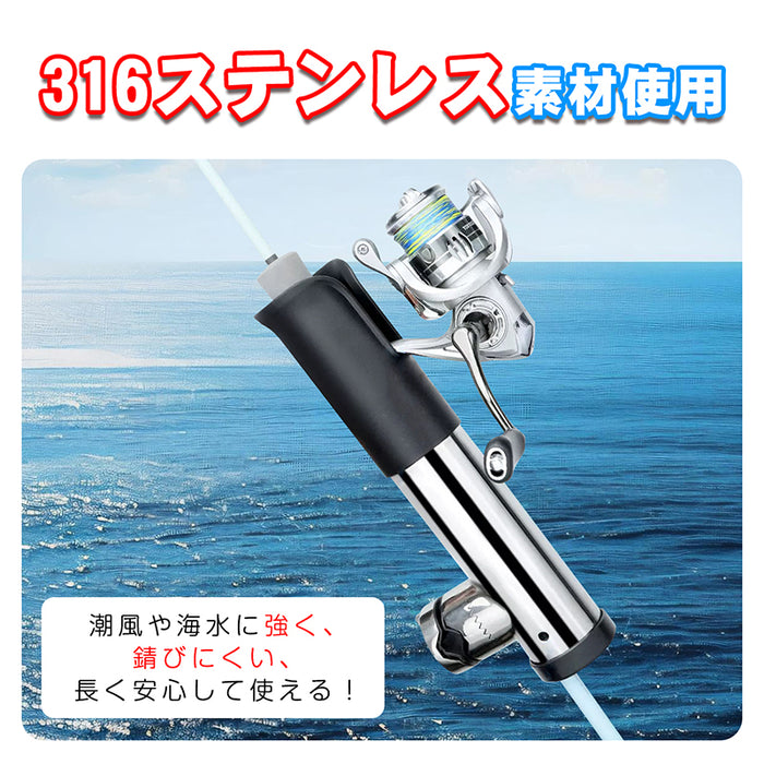 RAKU ロッドホルダー 船 ステンレス製 クランプ式 角度調節 錆びにくい レンチ付き 竿掛け ロッド受け ロッド置き ロッド掛け 竿受け ロッドホルダー 釣り 船釣り 竿受 ロッドスタンド