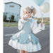 lolita ワンピース 姫 蝶結び鈴 ゴスロリ 女の子 ガールズ フリル ペプラムスカート レース 姫袖 森ガール お姫様 長袖 ロリータ風 女装 可愛い 大きいリボン 茶話会 仮装 クリスマス