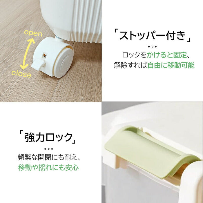 RAKU フードストッカー ドライフードストッカー 大容量 15kg 25kg 30kg 湿気防止 長期保存 食品を新鮮状態に保ち 計量カップ付き カスタマイズ時計 ライスストッカー お米入れ お米ケース 貯蔵タンク キャスター 軽量 丈夫 犬 猫 ペット
