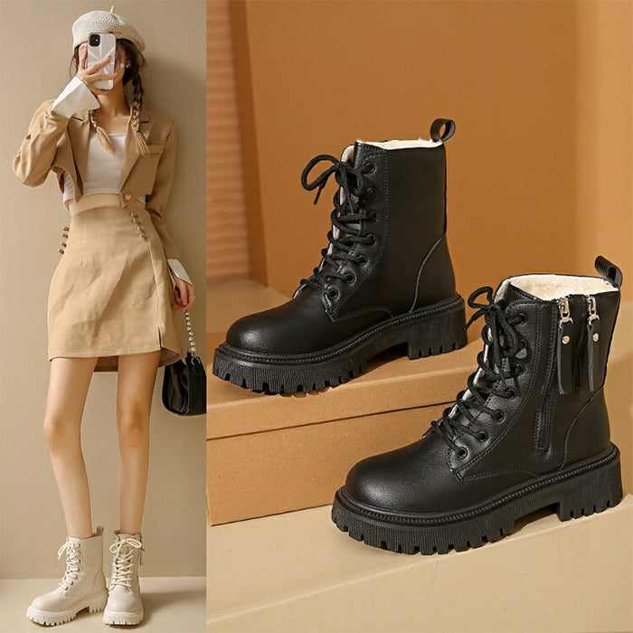【7日内出荷】ダンス 黒 ヒール 白 ベージュ ショートブーツ レディース 大きめサイズ 編み上げ ローヒール 厚底 歩きやすい 疲れない きれいめ レースアップ ヒール5cm 痛くない オフィス きれいめ ダンス 発表会 普通着 ゆったり サイドジッパー ダンス おしゃれ 裏起毛 太ヒール