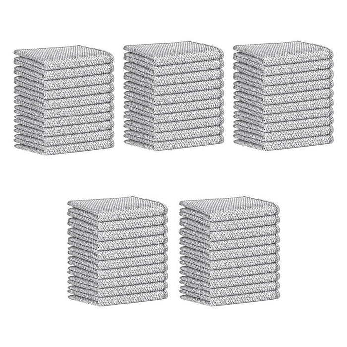 【三層構造】RAKU キッチンクロス ワイヤー雑巾 10~50枚セット 20×20cm ふきん ステンレス布巾 食器用キッチンタオル 両面使用 乾湿両用 食器拭き 油汚れクロス