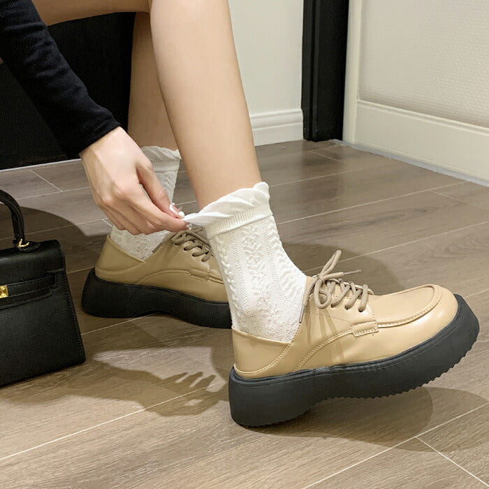 【7日内出荷】【 4cmヒール】オックスフォードシューズ レディース 厚底 ミュール かかとが踏める バブーシュ 合皮 スリッポン ローファー Uチップ プラットフォーム 歩きやすい 疲れにくい 美脚 身長アップ 学生 OL 通勤 通学 黒 白 オールシーズン