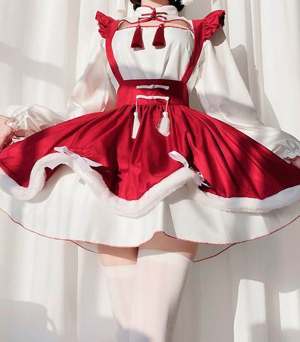 【7日内出荷】【3点セット】コスチューム 衣装 コスプレ ロリータ 服 ワンピース メイド 女性 コスプレ衣装 大人 チャイナ服 ロリィタ ロリータコスプレ ゴスロリ チャイナ ロリ 中華 仮装 チャイナドレス ドレス レディース 可愛いコスプレ 余興 ハロウィン