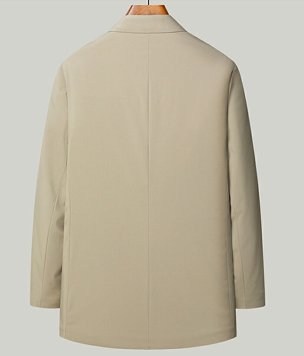 【M-4XL】ステンカラーコート メンズ ビジネスコート スプリングコート ロング 薄手 防風 軽量 アウター カジュアル 通勤 ハーフコート カジュアルコート おしゃれ シンプル 春服 秋服 40代 50代 60代 ベージュ 紺 大きいサイズ 父の日 プレゼント