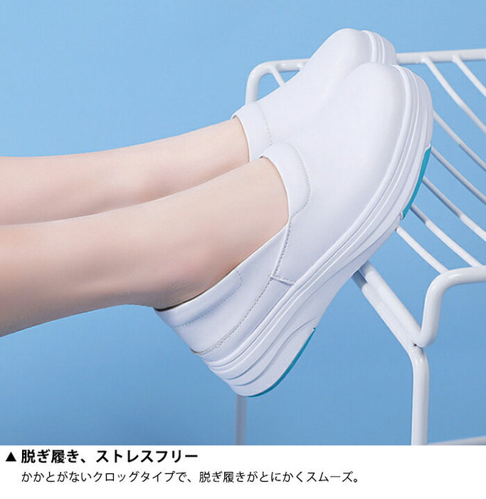 【7日内出荷】ナースシューズ  疲れにくい 軽量 静音 スリッポン 白 レディース メンズ 滑らない 通気性 軽い クッション性 衝撃吸収 介護シューズ 室内履き 作業靴 医療用 防滑 清掃 病院 看護師 介護士 立ち仕事 ナース 男女兼用 ブラック ホワイト