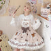 【7日内出荷】2点セット コスプレ仮装 キャミソールワンピース ロリータ服 ドレス 洋服 JSK リボン プリンセス lolita フリル お姫様 ノースリーブ シャツ付き  ハロウィン衣裳 COSPLAY 仮装パーティー レディース ガールズ 可愛い メイド喫茶 学園祭文化祭 イベント舞台演出服 S M L XL