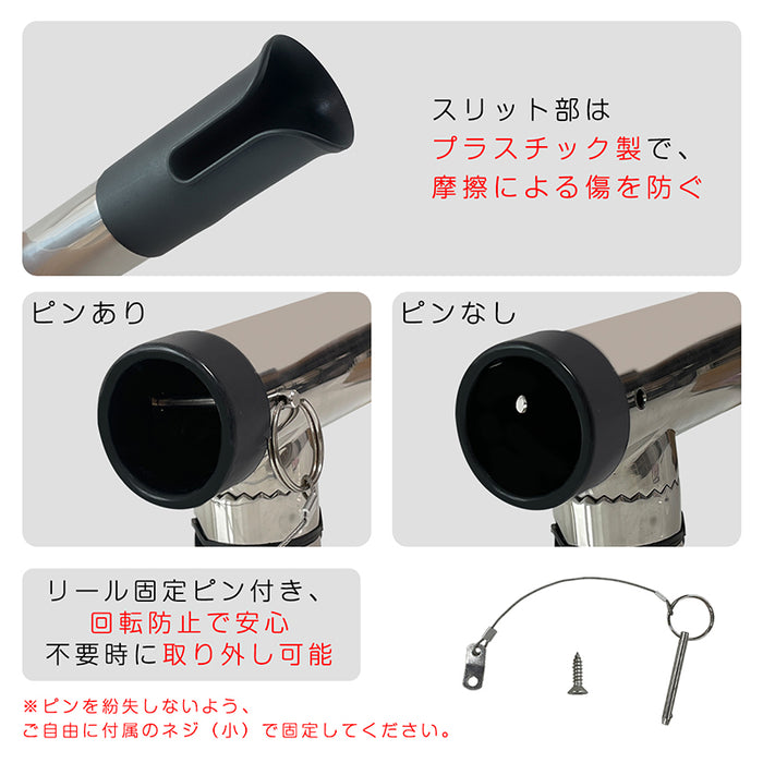 RAKU ロッドホルダー 船 ステンレス製 クランプ式 角度調節 錆びにくい レンチ付き 竿掛け ロッド受け ロッド置き ロッド掛け 竿受け ロッドホルダー 釣り 船釣り 竿受 ロッドスタンド