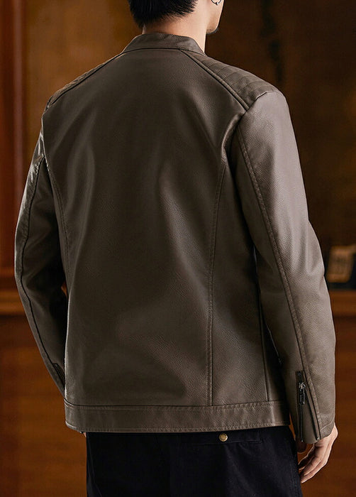 ライダース ジャケット メンズ PU レザージャケット バイクジャケット 裏起毛 フェイクレザー ブルゾン ライトアウター  防寒 保温 秋冬 ツーリング きれいめ カジュアル シンプル おしゃれ 大人 大きいサイズ ブラック グリーン ブラウン