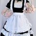 【7日内出荷】4点セット メイド服 ミニ丈 メイド喫茶 メイドコスチューム ジャパニーズメイド lolitaメイド服 セット ミニスカ ハロウィン  衣装 仮装 パーティ コスプレ ウェイトレス