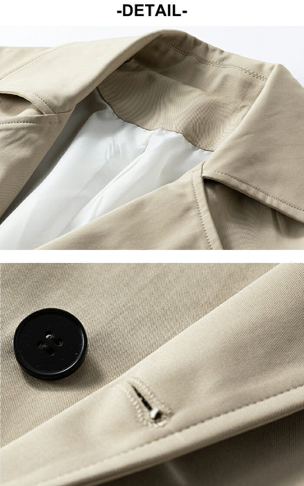 【S-3XL】レンチコート メンズ ロングコート アウター スプリングコート ビッグシルエット ビジネスコート 通勤 通学 ダブルブレスト ベルト付き シンプル 無地 大人カジュアル おしゃれ  紳士服 ゆったり 秋物 秋冬 黒 ベージュ 大きいサイズ