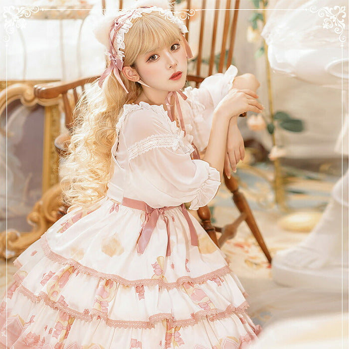 【7日内出荷】ロリータキャミワンピース ロリータ衣装 ロリータドレス lolita キャミワンピース 女の子 春 夏 猫元素 袖なし 甘ロリ jsk リボン レース 原宿 ガーリー 可愛い S/M/L/XL