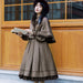 【7日内出荷】3点セット ロリータワンピース 長袖ワンピース ロリータドレス lolita マント付き ネクタイ付き 甘ロリ 可愛い 原宿 レディース ガーリー 春秋冬 S/M/L