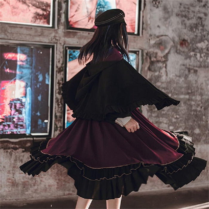 【7日内出荷】3点セット ロリータワンピース 長袖 洋服 コスプレ ゴスロリ 魔法使い かわいい姫 ガールズ Lolita ロリータ服 ゴシック リボン ファション お嬢様 キュート ドレス イベント パーティー 衣装 撮影