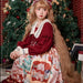 ロリータ ワンピース ゴスロリ ロリータ ドレス 長袖 レディース 女子 可愛い ロリィタ ワンピース クリスマス コスプレ衣装 コスチューム 仮装 リボン lolita 衣装 ゴシック&ロリータ お姫様 ドレス マリン風 ミモレ丈 裾フリル ワインレッド S M L XL