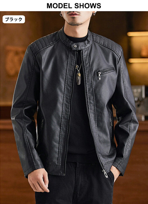 ライダース ジャケット メンズ PU レザージャケット バイクジャケット 裏起毛 フェイクレザー ブルゾン ライトアウター  防寒 保温 秋冬 ツーリング きれいめ カジュアル シンプル おしゃれ 大人 大きいサイズ ブラック グリーン ブラウン