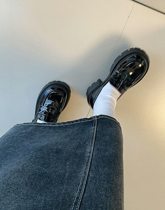 【7日内出荷】【7cmヒール】厚底ローファー レディース 7cmヒール コインローファー チャンキーソール ボリュームソール プラットフォーム 革靴 歩きやすい 疲れにくい 美脚 シューズ 脚長 韓国 ギャル プレッピー 学生 通学 制服コーデ ライブ 黒 白 オールシーズン