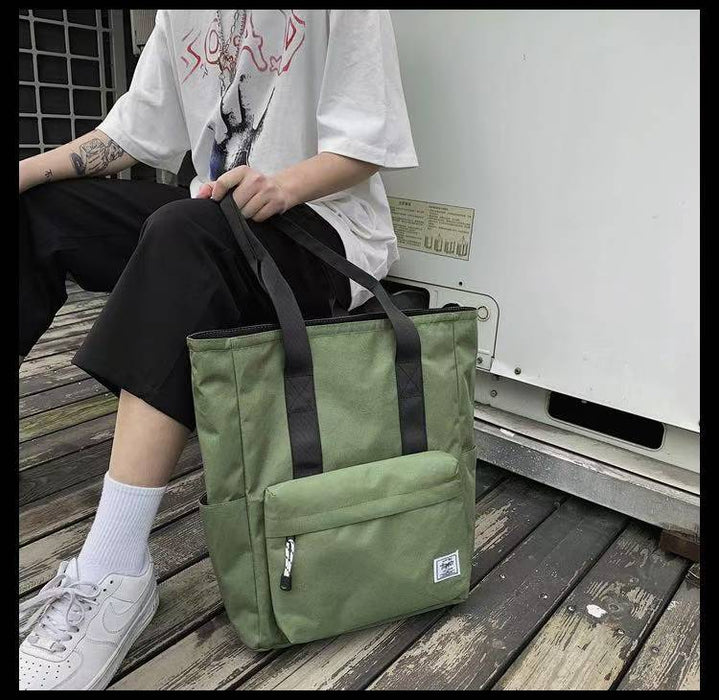 【7日内出荷】【2way】トートバッグ ポケット多い メンズ レディース トートバック おしゃれ 軽量 肩掛け 軽い 黒 ユニセックス 撥水 無地