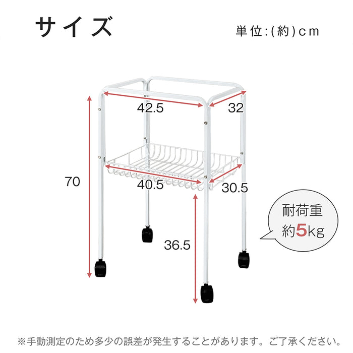 RAKU 鳥かごスタンド ケージスタンド 腰をかがめず 鳥かご対応サイズ：42.5×32cm カゴ付き ロック付き 組立簡単 スチール製