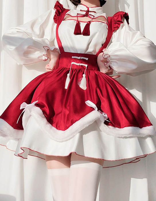 【7日内出荷】【3点セット】コスチューム 衣装 コスプレ ロリータ 服 ワンピース メイド 女性 コスプレ衣装 大人 チャイナ服 ロリィタ ロリータコスプレ ゴスロリ チャイナ ロリ 中華 仮装 チャイナドレス ドレス レディース 可愛いコスプレ 余興 ハロウィン