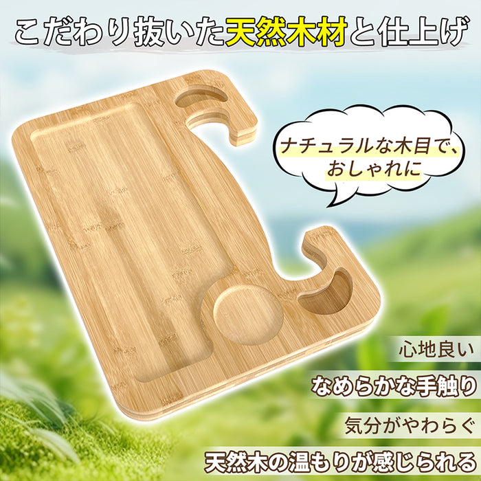 RAKU ハンドルテーブル 車用トレイ 運転席 両面使える 脱着簡単 PC作業と食事に最適 車用 テーブル ハンドルに取付 ドリンクホルダー ペンホルダー付き 車内テーブル 軽量 作業台 食事台