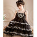 【7日内出荷】ロリータキャミワンピース ロリータドレス lolita キャミワンピース 袖なし 甘ロリ jsk デザインスカート リボン フリル 原宿 ガーリー 可愛い 春 夏