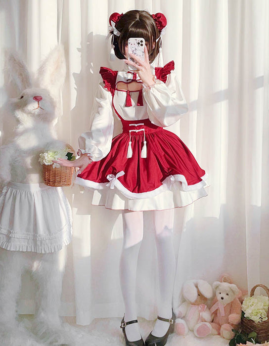 【7日内出荷】【3点セット】コスチューム 衣装 コスプレ ロリータ 服 ワンピース メイド 女性 コスプレ衣装 大人 チャイナ服 ロリィタ ロリータコスプレ ゴスロリ チャイナ ロリ 中華 仮装 チャイナドレス ドレス レディース 可愛いコスプレ 余興 ハロウィン