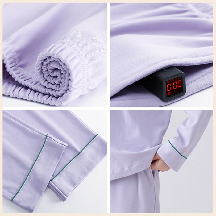 【7日内出荷】【2点セット】6色 ペアパジャマ レディース メンズ ルームウェア 上下セット カップルパジャマ 上品 綿100% コットン 長袖 春秋 秋冬 春夏 男性 女性 大人 寝巻き 部屋着 外出用 入院 M L LL 3L 4L 大きいサイズ 前開き 折り襟 ポケット付き 長ズボン あったか 暖かい おしゃれ ゆったり