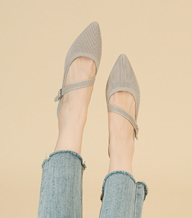 【7日内出荷】【3.5cmヒール】パンプス ニット メリージェーン レディース ストラップ ウェッジソール ローヒール 3.5cm スクエアトゥ 痛くない 歩きやすい 疲れない 柔らかい 脱げない 安定感 軽量 オフィス 通勤 フォーマル ママコーデ 小さいサイズ 春夏秋