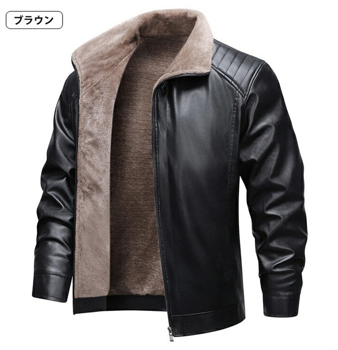 裏ボア ジャケット メンズ シングル レザージャケット ショートコート コーデュロイ ジャケット 裏起毛 厚手 防寒 冬物 アウター ブルゾン 折襟 アウター メンズジャケット ムートンジャケット 冬服 30代 40代 50代 60代 大きいサイズ