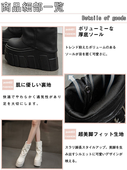 【7日内出荷】ショートブーツ 厚底 ブーツ レディース ヒール9cm 靴 日常 通勤 ナウシカブーツ 秋ブーツ おしゃれ ラウンドトゥ 痛くない 履きやすい 柔らかい カジュアル ゆったり きれいめ 人気 クール 身長盛れる 春夏秋冬 ダンスシューズ  韓国 仕事 合皮 原宿系 細見え 黒 ベージュ