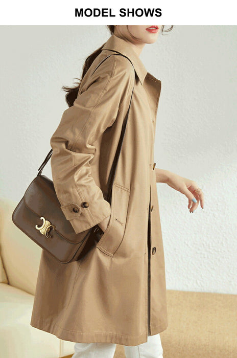 【M-5XL】トレンチコート レディース 大きいサイズ ステンカラーコート アウター ロングコート 膝丈 スプリングコート カジュアル 通勤 きれいめ おしゃれ 上品 チェック ゆったり 軽 体型カバー 入学式 入園式 卒業式 オフィス 春 秋 冬 ベージュ 紺