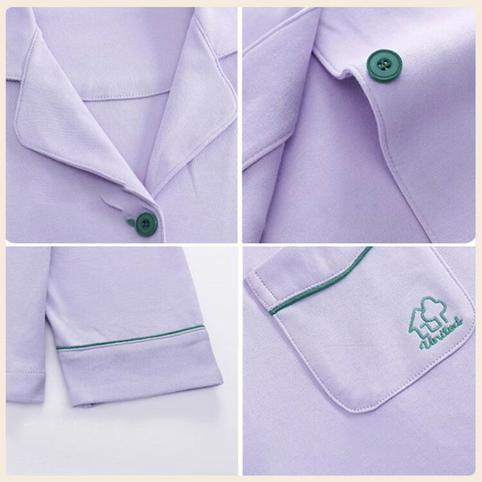 【7日内出荷】【2点セット】6色 ペアパジャマ レディース メンズ ルームウェア 上下セット カップルパジャマ 上品 綿100% コットン 長袖 春秋 秋冬 春夏 男性 女性 大人 寝巻き 部屋着 外出用 入院 M L LL 3L 4L 大きいサイズ 前開き 折り襟 ポケット付き 長ズボン あったか 暖かい おしゃれ ゆったり