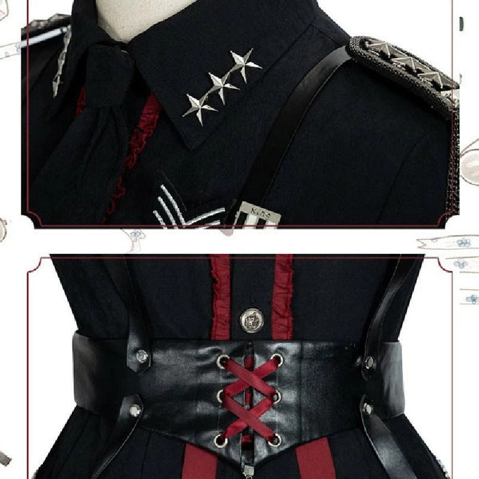 【7日内出荷】5点セット Lolita系 ロリータ 軍服 ワンピース ゴスロリ セーラー服 ロリ 制服 学生服 萌え萌え 少女ウェア レディース 二次元ドレス 学園祭 文化祭 イベント 可愛い