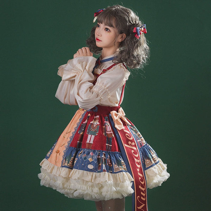 【7日内出荷】2点セット くるみ割り人形 コスプレ 衣装 クリスマス ゴスロリ パンク ロリータ ジャケット アウター スカート 衣装 制服 文化祭 学園祭 衣装 ハロウィンコスチューム ハロウィンコスプレ ワンピース コスプレ衣装 仮装 春秋レディース 春秋ワンピース