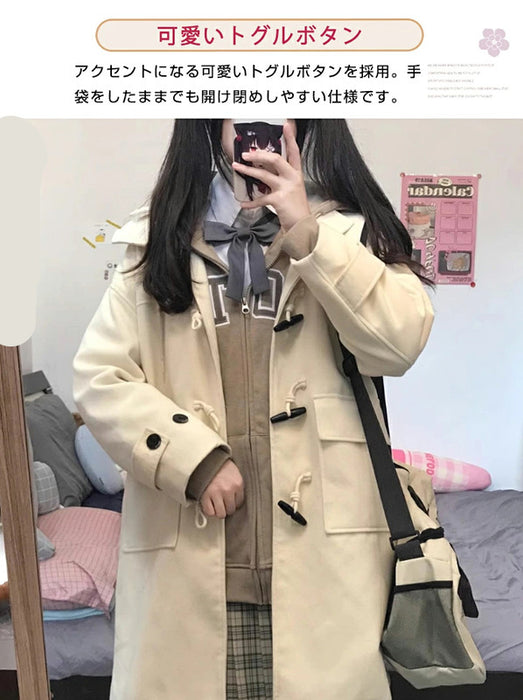 【7日内出荷】ダッフルコート レディース スクールコート 中綿 キルティング ロング丈 フード付き アウター ジャケット 学生 通学 制服コーデ JK きれいめ カジュアル ゆったり 体型カバー おしゃれ 暖かい 防寒 厚手 通勤 デート プレゼント 彼女 娘