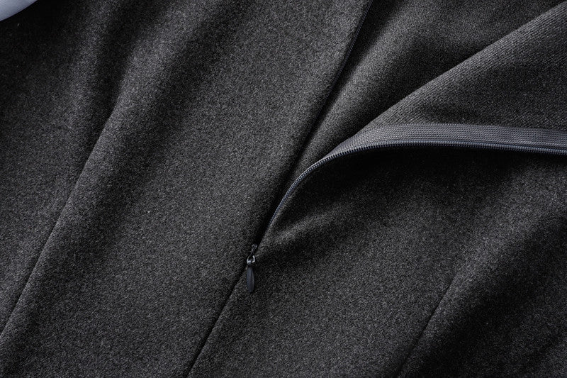 【7日内出荷】ワンピース ロングワンピース 切り替えワンピース Aライン ワンピ ロングワンピ ロング マキシワンピース 襟 無地 きれいめ シンプル マキシ レイヤード風 長袖 大きいサイズ 秋 冬