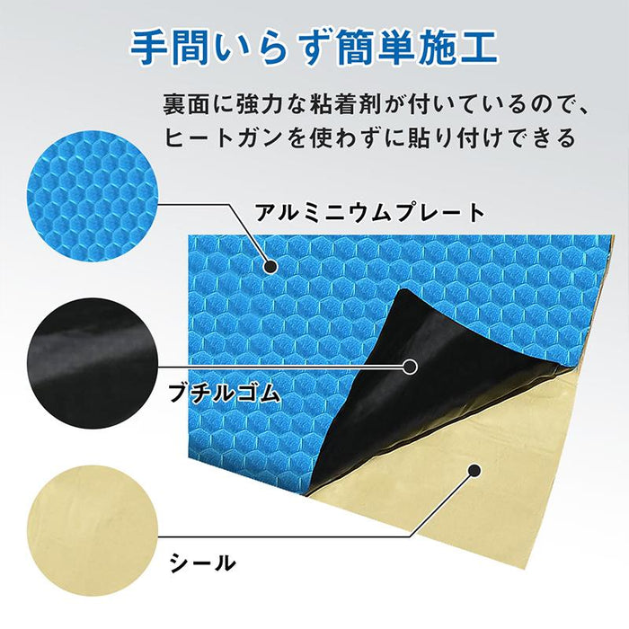 RAKU デッドニングシート 吸音材 アルミニウム 吸音 断熱  制振シート 防音シート 1ロール 2m/5m 車 カー用品 防振材 厚み2mm ハサミでカット可能 DIY  ビビリ音
